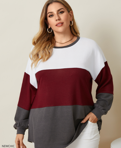 Patchwork O-neck Casual  