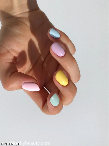Pastel Multicoloured Nails