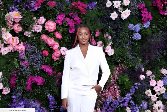 Cuppy in White Midi Dress