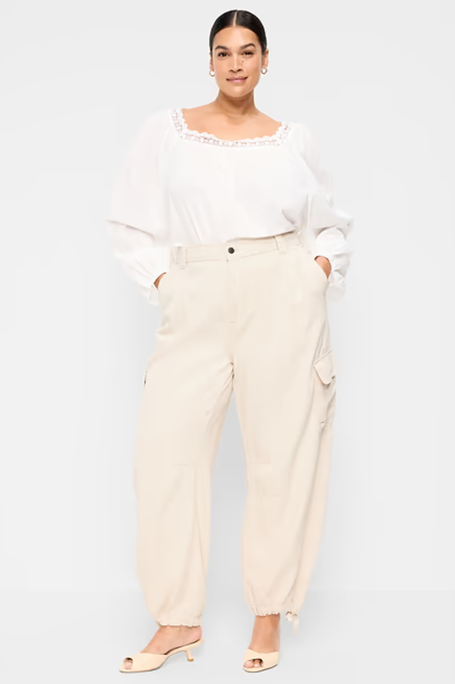Twill Barrel Cargo Pants