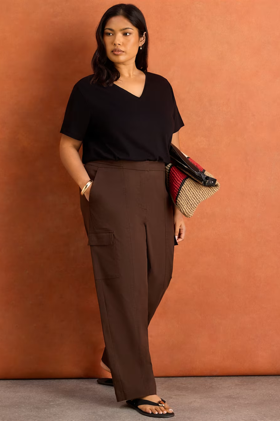 Lyocell Rich Utility Straight Leg Trousers