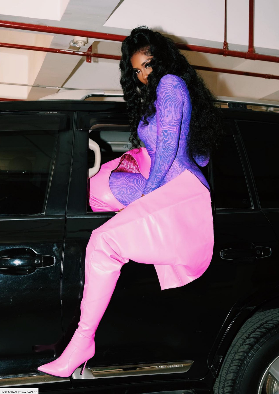 Tiwa Savage’s Perfect Purple And Pink Look