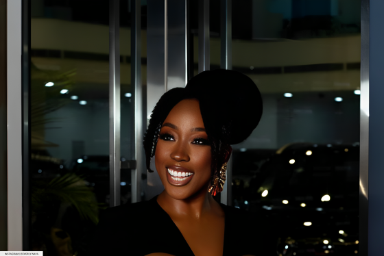 Beverly Naya’s black dress