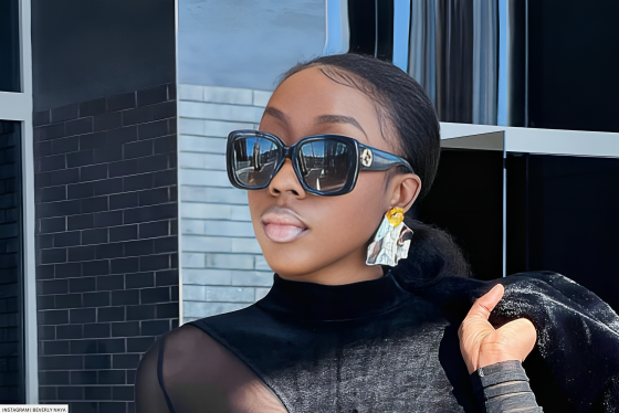 Beverly Naya’s All-Black Outfit Featured Leather Quilted Leggings