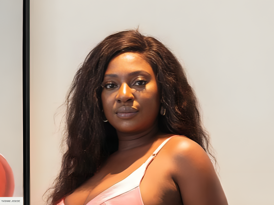 Yvonne Jegede In Tank Top and Denim Cargo Pants