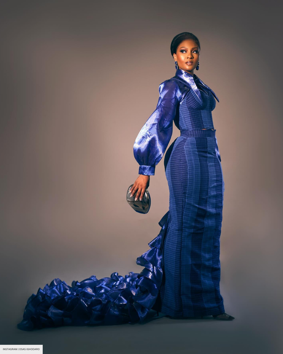 Osas Ighodaro Looking Gorgeous In Blue At The Times 100 Gala