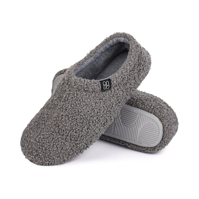 HomeTop Fuzzy Curly Fur Loafer Slippers