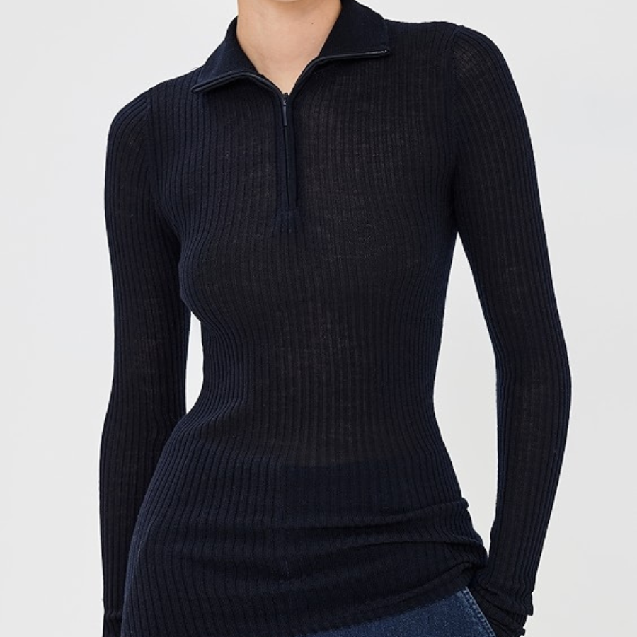 Turtleneck Zip Up Sweater