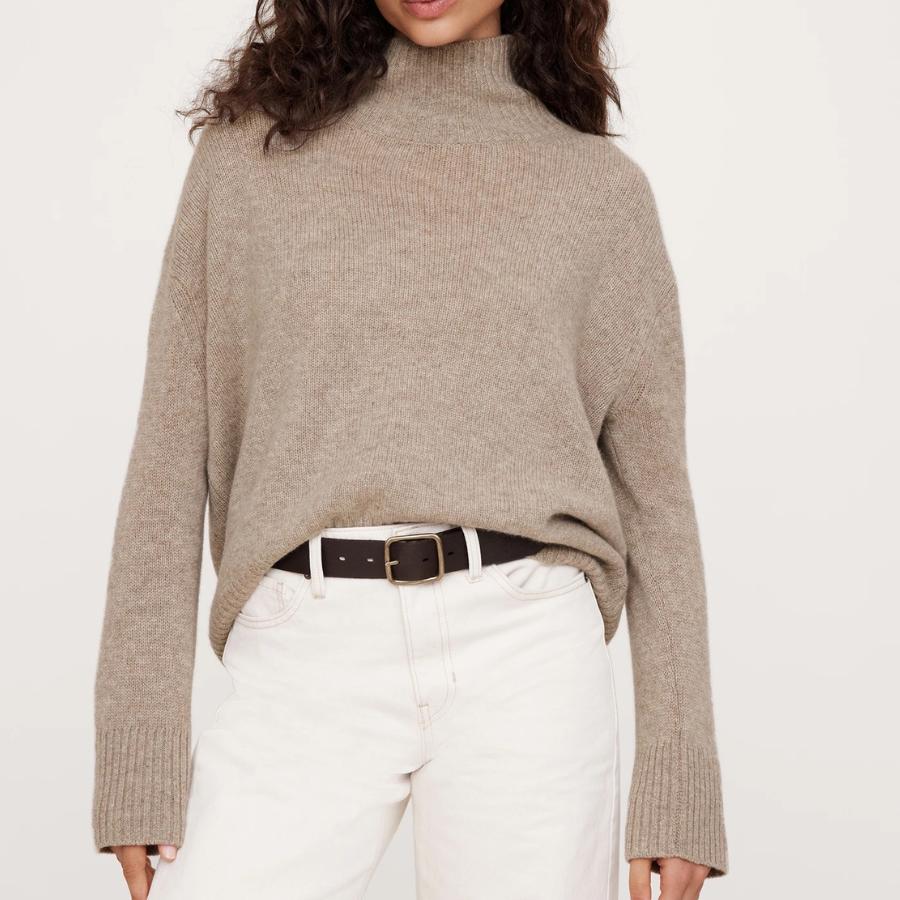 Oversized Midweight Cashmere Turtleneck Sweater