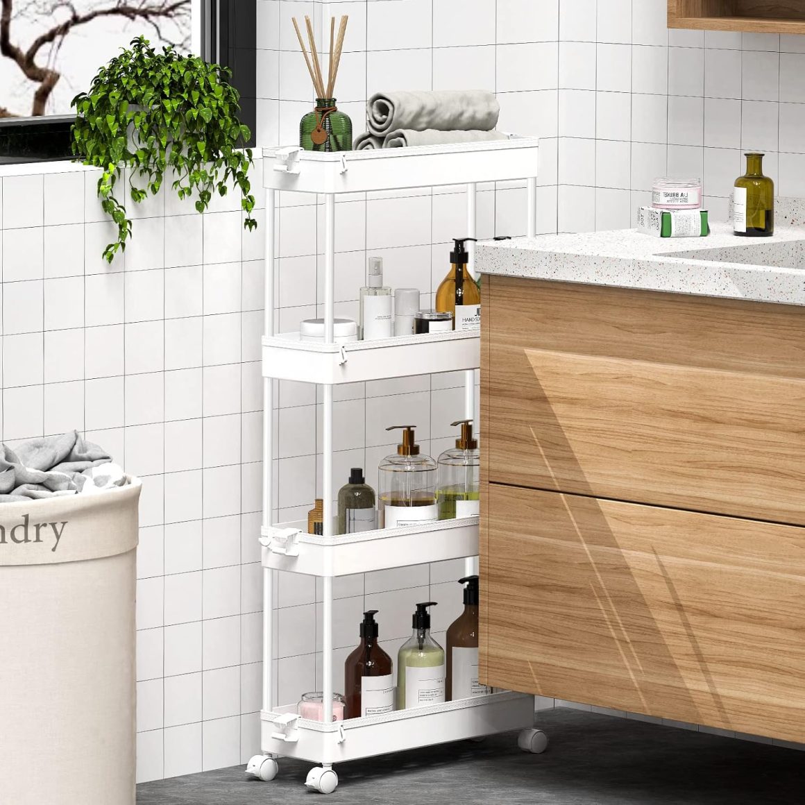 Bathroom organizers and storage