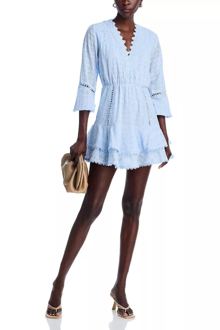 Eyelet detail dress