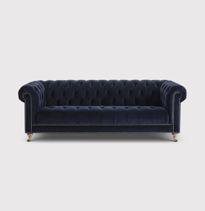 Velvet Chesterfield 4 Seater Sofa