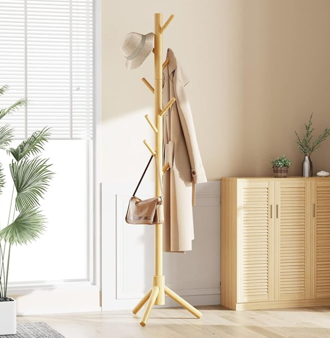 Wooden Coat Rack Stand