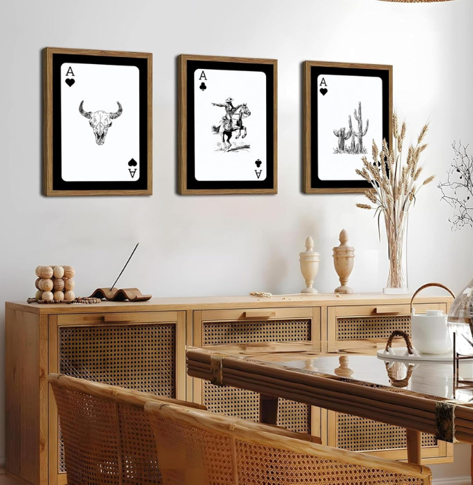 Western Cowboy Wall Art Set of 3