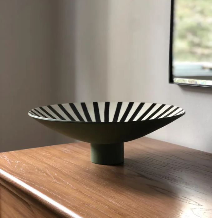 Burst Pedestal Bowl - Kelp