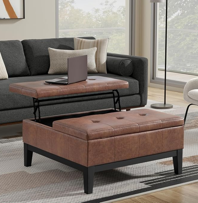 Lift Top Coffee Table Storage Ottoman