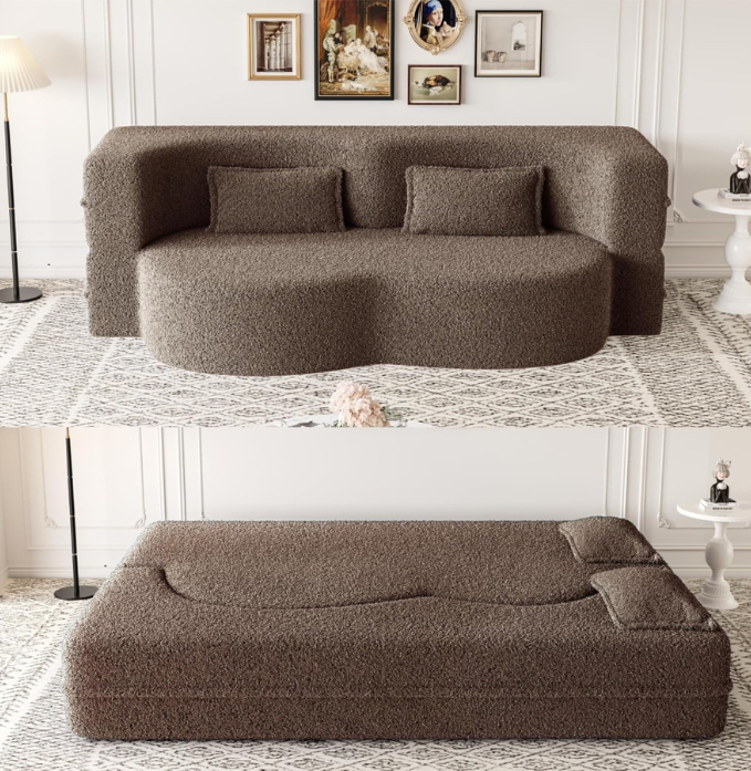 Joybase Convertible Oversized Cloud Loveseat Minimalist Sleeper Sofa
