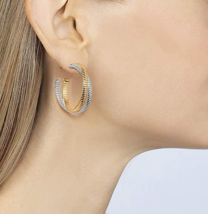 Janis by Janis Savitt Double Twist Cobra Hoop Earrings
