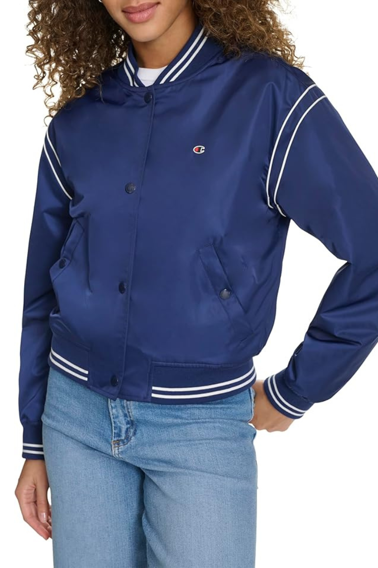 Champion Cropped Varsity Bomber Jacket
