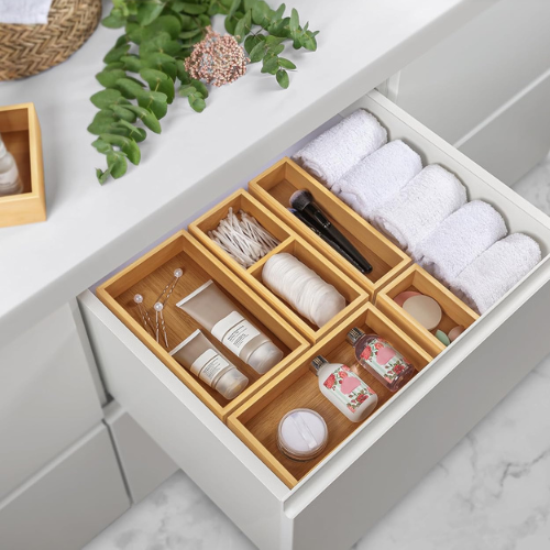 ROYAL CRAFT WOOD 5-Piece Bamboo Drawer Organizer Set