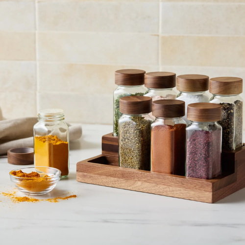 Black Walnut Spice Rack & Jars