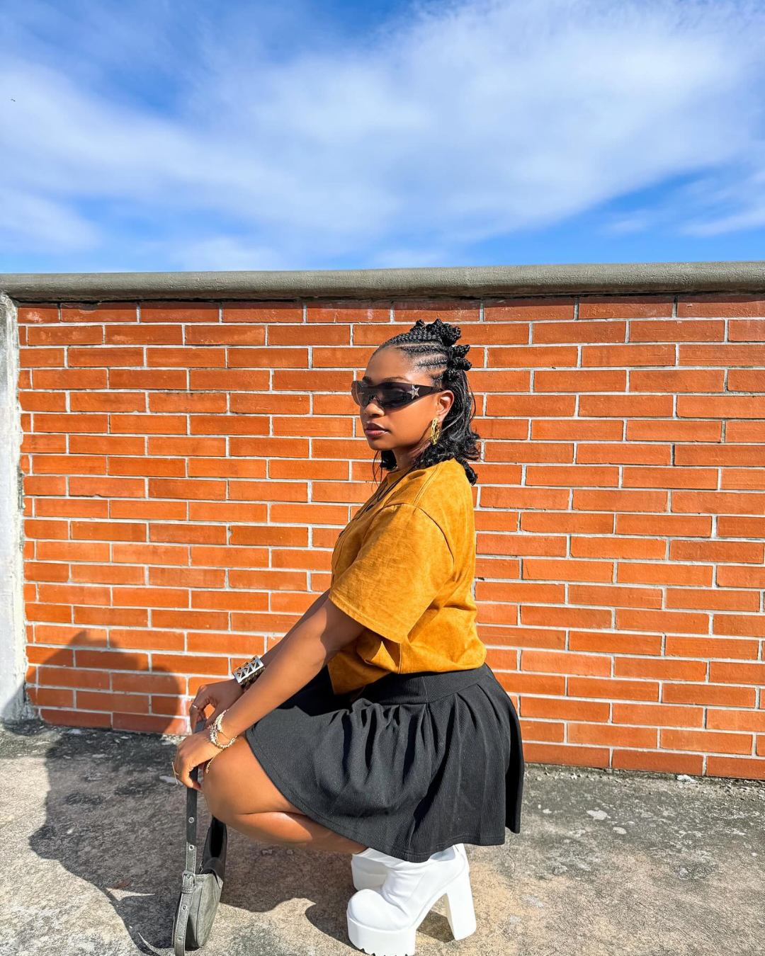 Micro Cornrow Space Buns