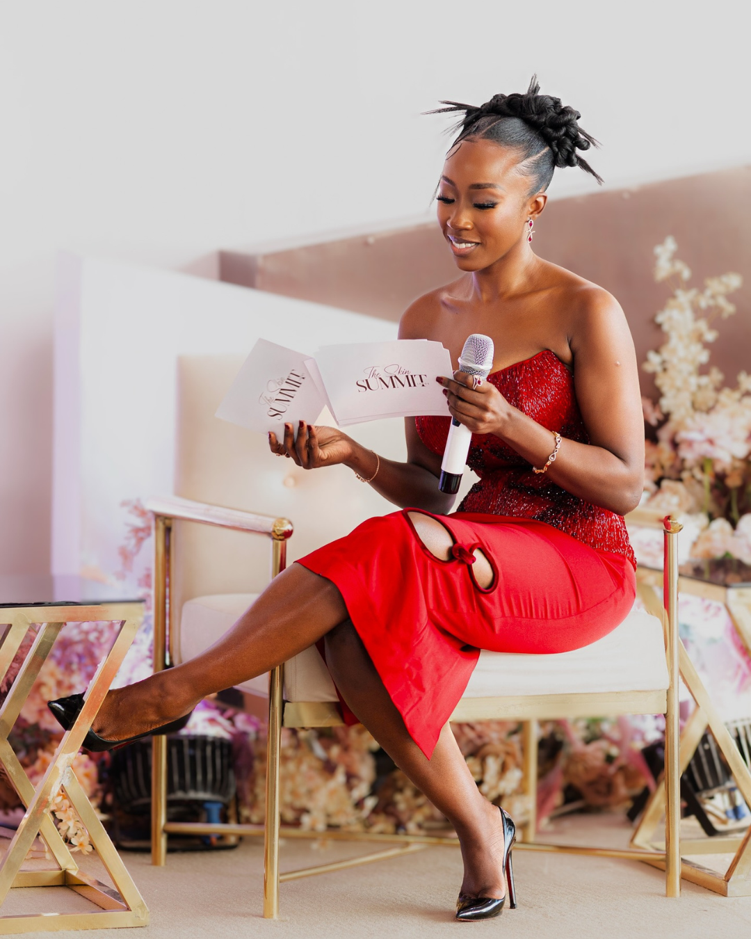 Sculpted Bantu Knot Updo