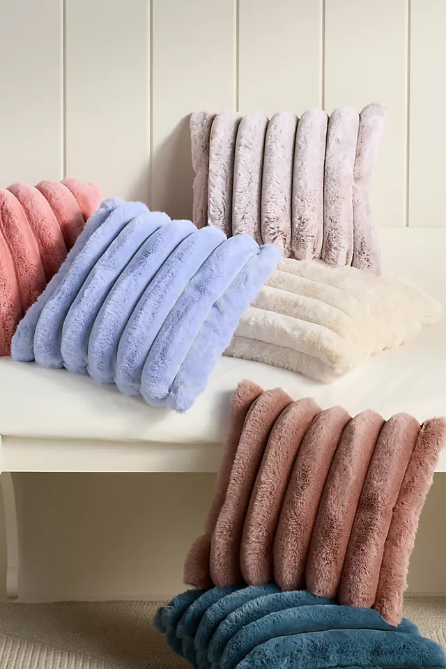 Tipped Puffer Faux Fur Pillow