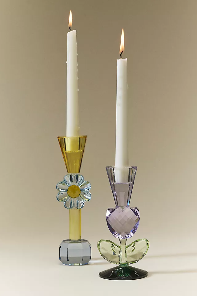Cut Glass Figural Candle Holder