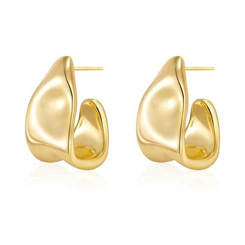 Amicon Chunky Gold Stud Earrings