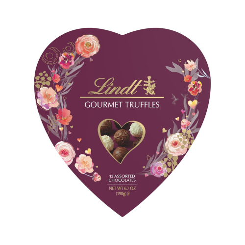 Lindt Valentine's Gourmet Truffles Assorted Chocolate Candy Heart