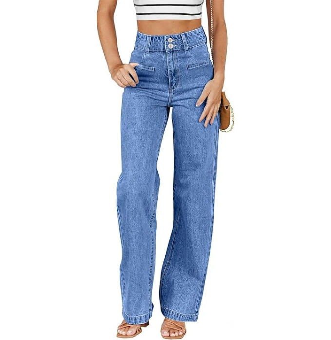 Sidefeel High Waisted Jeans Straight Leg Stretchy