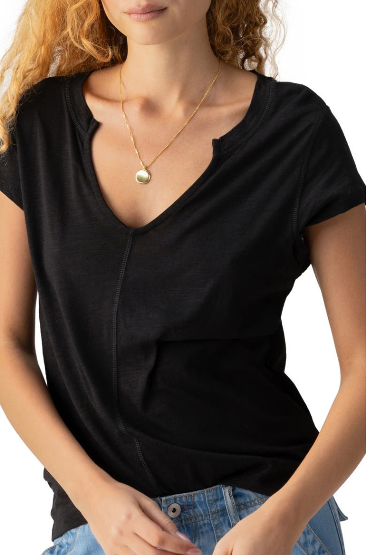 The New Girl Split Neck T-Shirt