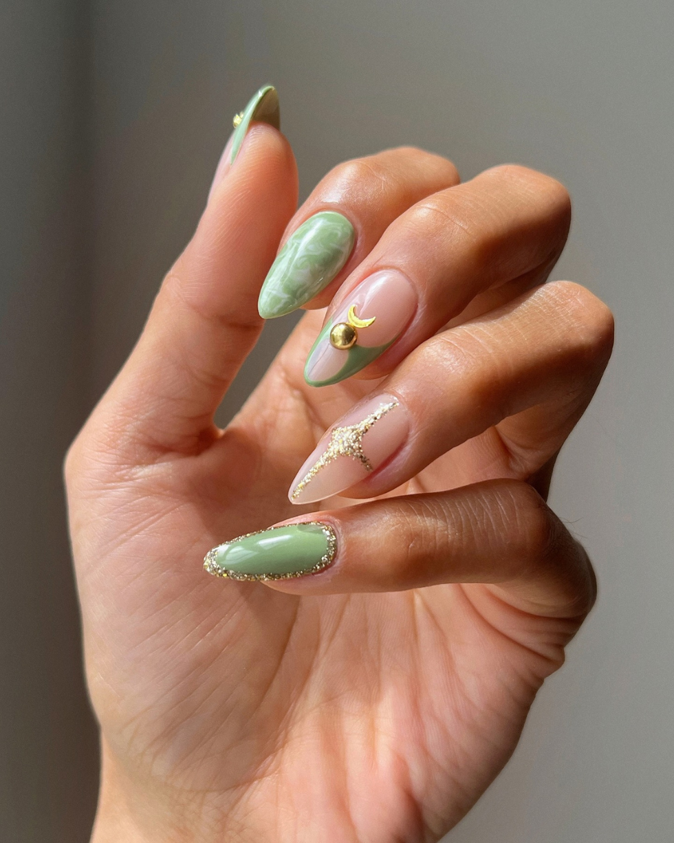 Celestial Sage Nails