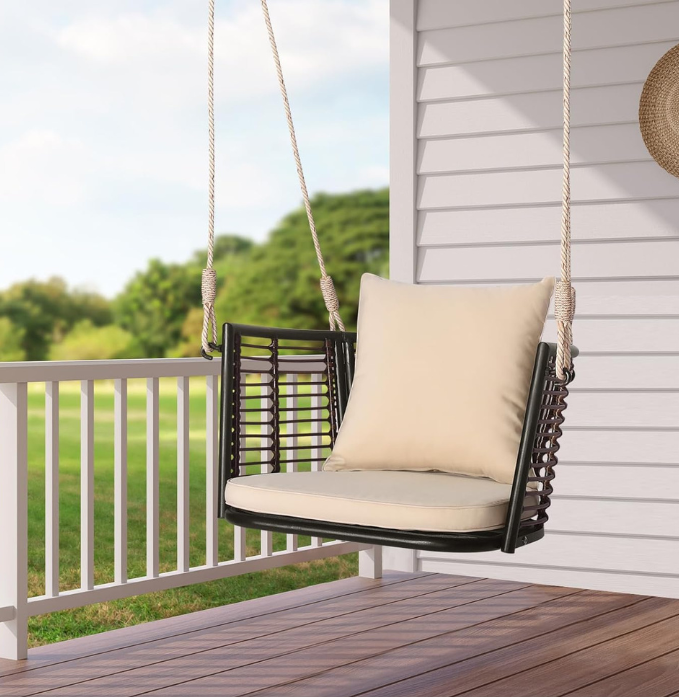 Porch Swing Patio Hanging Rattan Basket Chair