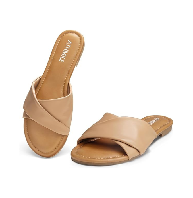 Athmile Leather Slides