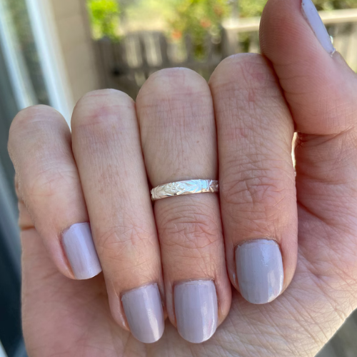 Patterned Silver Midi Ring