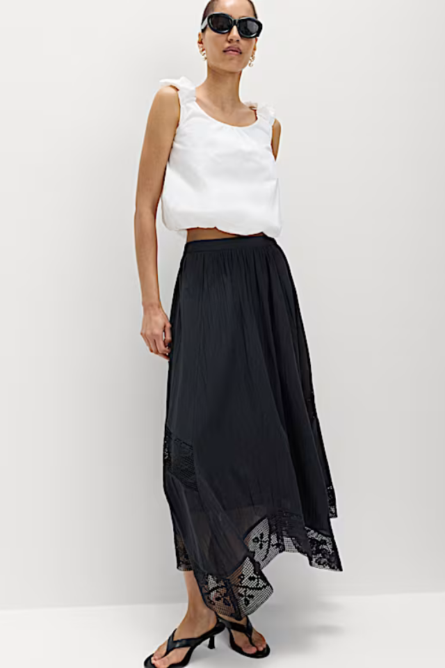 Pure Cotton Lace Maxi Circle Skirt