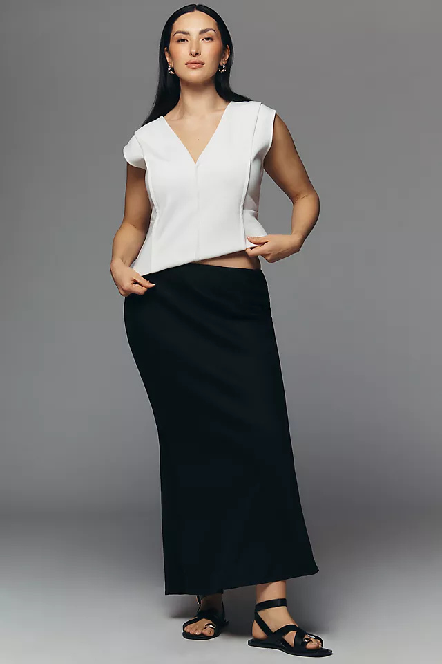 Tilda Maxi Slip Skirt: Linen Edition