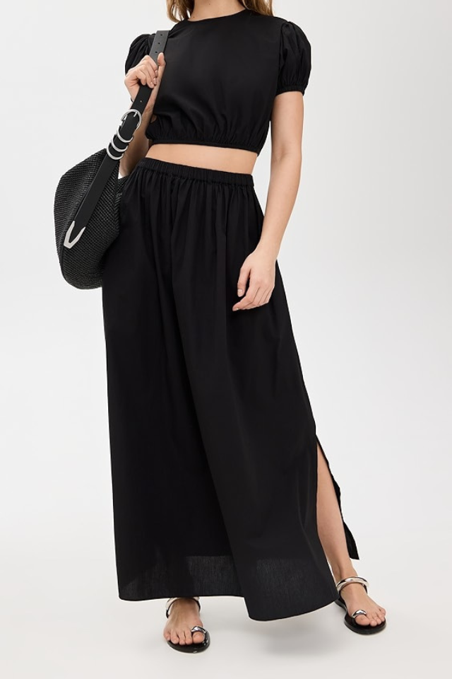 Black maxi skirt outfit