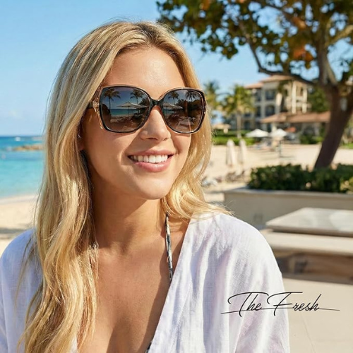 Oversized polarized sunglasses for women