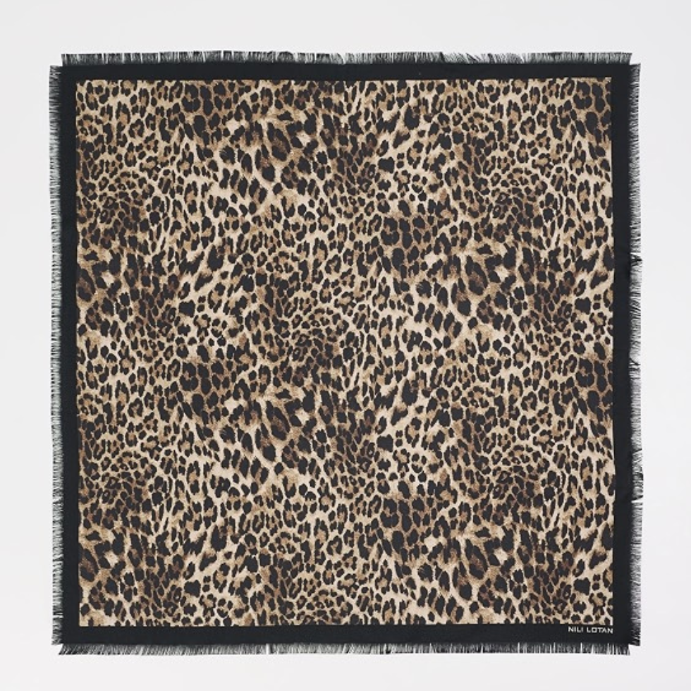 Nili Lotan Leopard Silk Twill Scarf