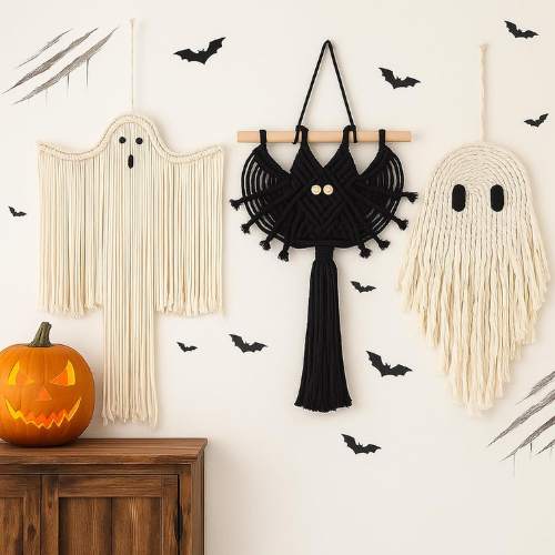 Macrame Bats Wall Decor
