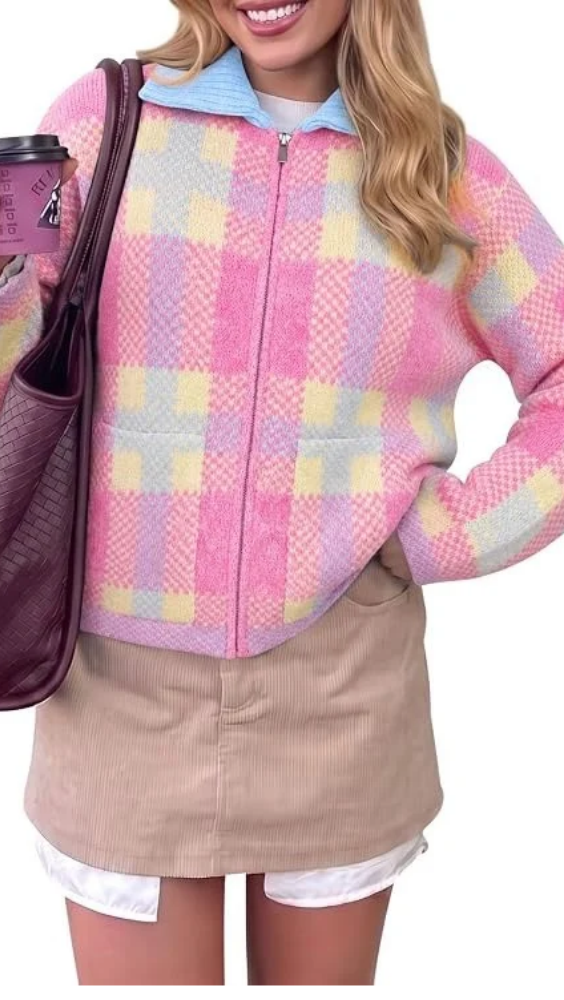 Saodimallsu Colorblock Cardigan